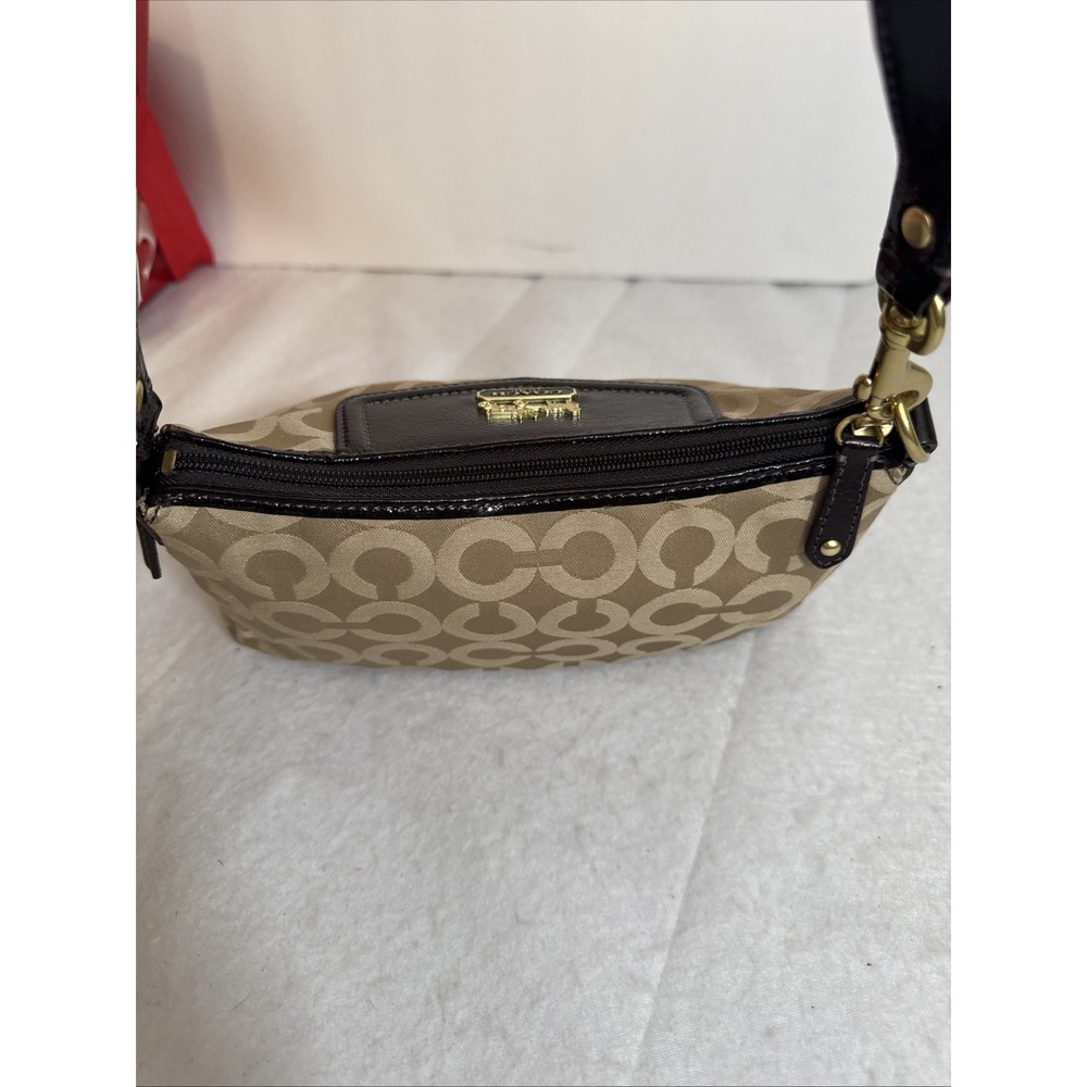 Coach Madison Signature C Mini Shoulder Bag Brown Canvas Leather Trim Y2K - Picture 6 of 8